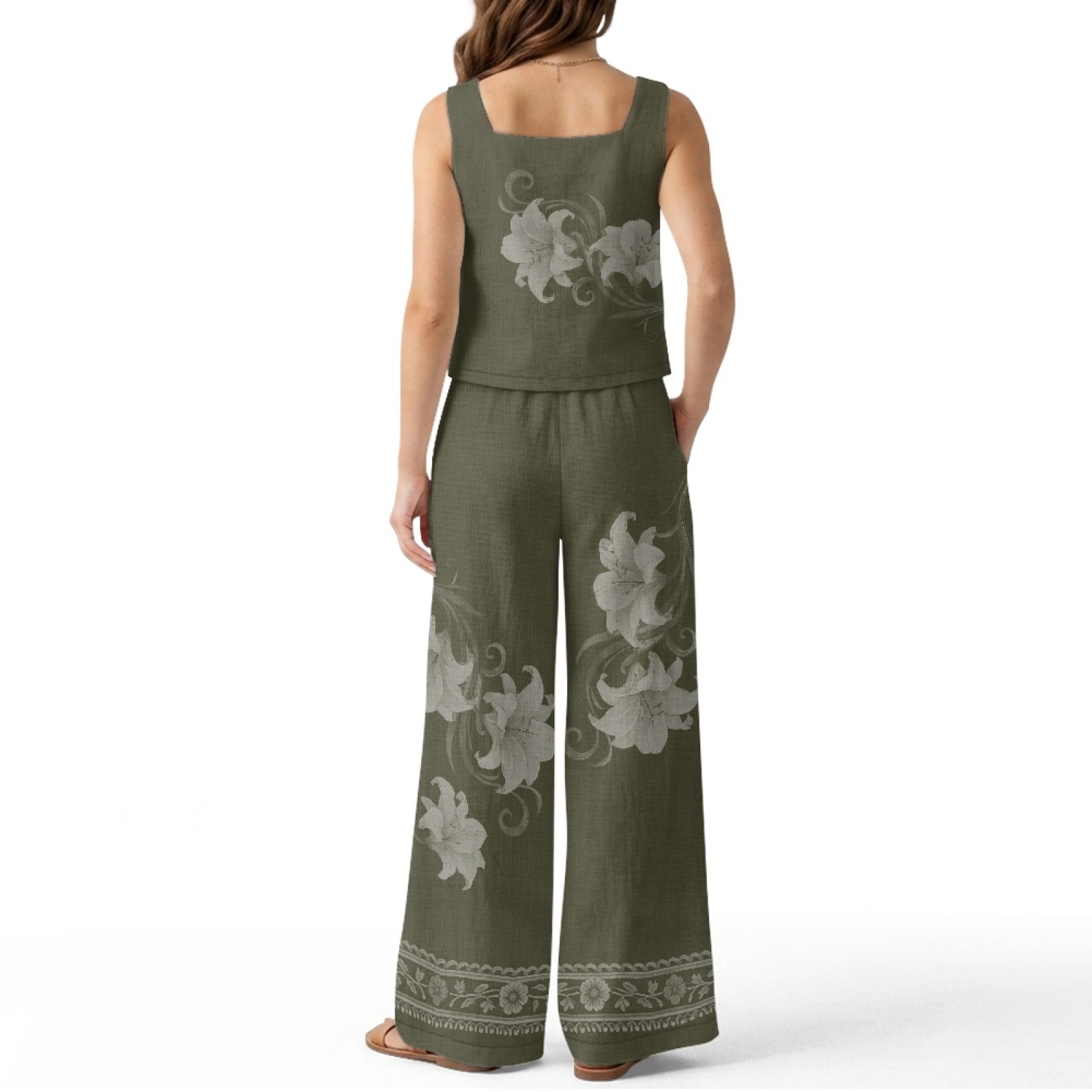 INSTANTARTS ชุดเสื้อกั๊กผ้าลิน - Linen Pant Wide บทวิจารณ์และราคา