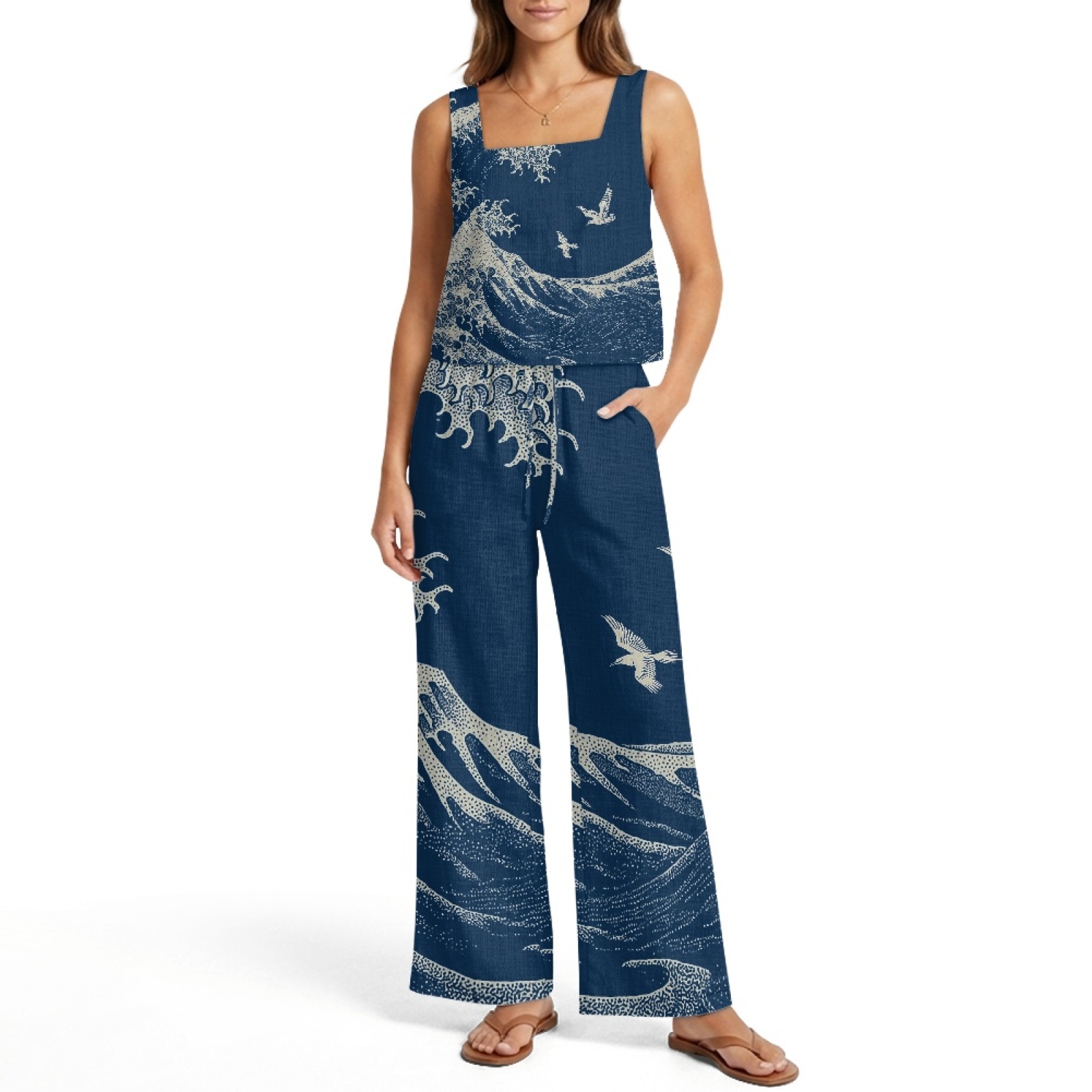 INSTANTARTS ชุดเสื้อกั๊กผ้าลิน - Linen Pant Wide บทวิจารณ์และราคา