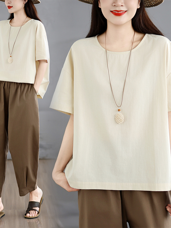 ชุดเซ็ตสองชิ้นสไตล์ชาติพันธุ์ส - Linen Pant Wide บทวิจารณ์และราคา